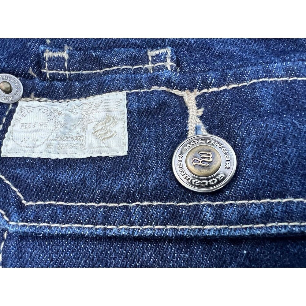 2000s Y2K Rocawear Men's Denim Jean Jacket Hip Hop Size 3XL - Picture 4 of 15